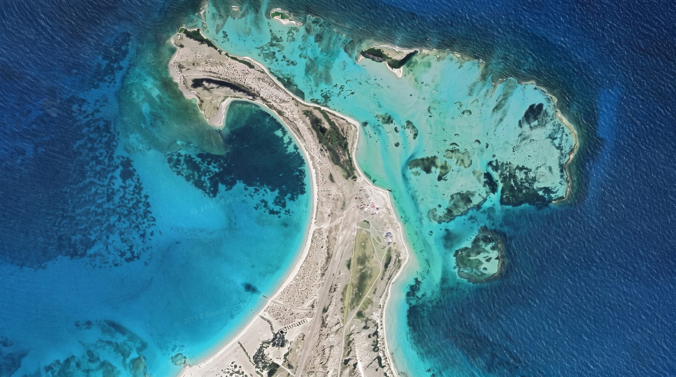 Vista aérea de la Isla La Tortuga, en el Caribe venezolano